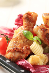 Roasted chicken drumsticks