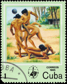 CUBA - CIRCA 1985 Playing ball