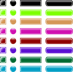 set of colorful web button shiny icon