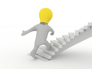 Bulbman on the stairs