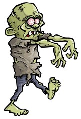 Fototapeta na wymiar Cartoon of a green zombie hand