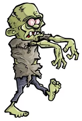 Fotobehang Cartoon van een groene zombiehand © antonbrand