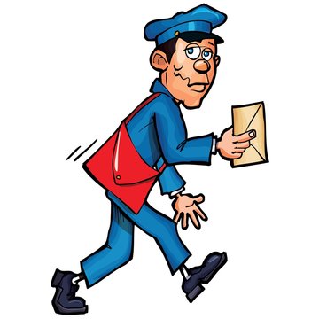 recommend clip art: Cartoon mailman delivering mail
