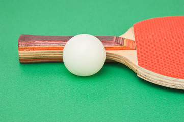 tennis racket and a ball