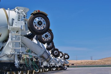 Row of Cement Trucks