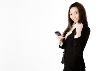 Fototapeta premium ガッツポーズする女性社員