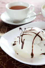 dessert with tea