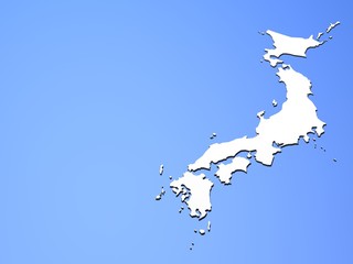 Japanese islands on blue