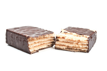 two pieces delicious chocolate bar