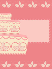 Greeting card with wedding cake pattern
