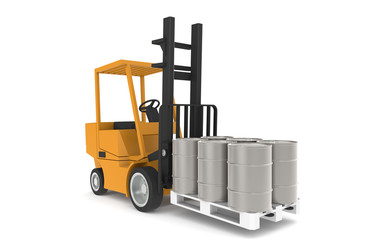 Forklift with Pallet, Front view. Part of a Warehouse series.