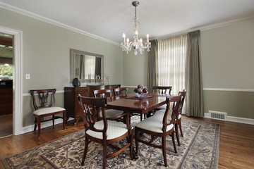 Dining room in luxury home