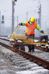 working on the rail tracks