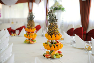 accent of a plate with fruits