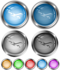 Airliner. Vector internet buttons.