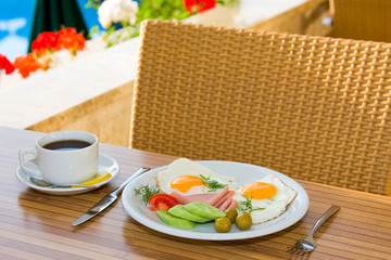 Breakfast  by the pool