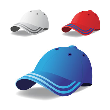 Vector set of caps