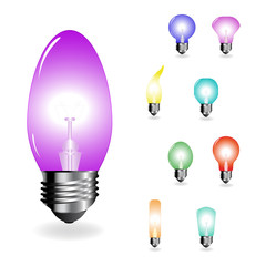 Vector color light-bulbs