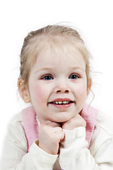 Adorable little girl isolated on white background