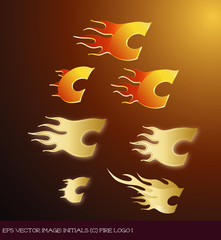 eps Vector image:initials（c）fire logo I