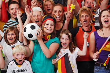 young and aged german soccer fans