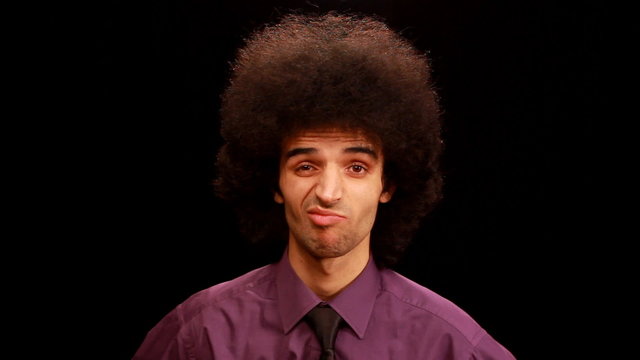 unsatisfied young man expressing negativity