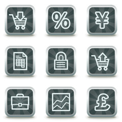 E-business web icons, grey square buttons