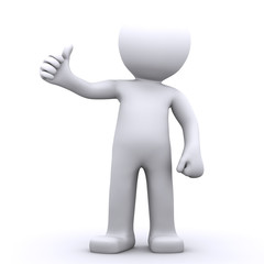 3d character man showing thumbs up