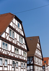 Typical half timbered houses in Wolfhagen, Germany