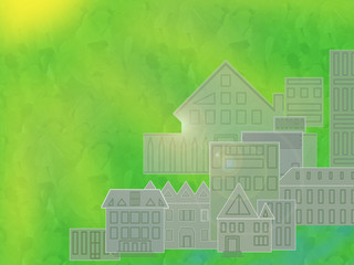 Абстрактный ландшафтный дизайн, урбанизация