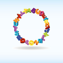 Abstract background with colorful letters