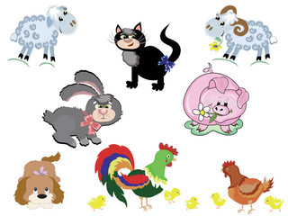 Farm animals,set