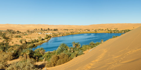 Gaberoun Lake - Desert Oasis, Sahara, Libya