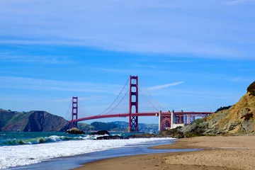 Crédence de cuisine en verre imprimé Plage de Baker, San Francisco Golden Gate Bridge de Baker Beach, San Francisco, États-Unis