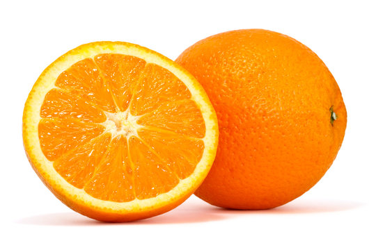 orange over white background, clipping path