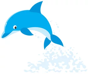 Fototapeten blauer Delphin springt aus dem Wasser © Alexey Bannykh