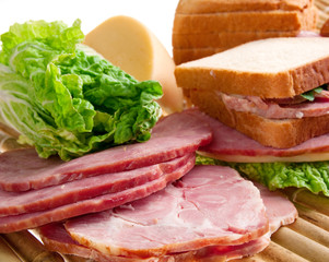 sandwiches with cheese and ham .