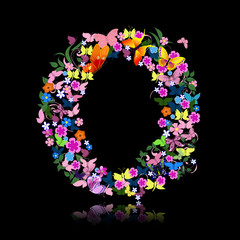 letter of flowers and a butterfly