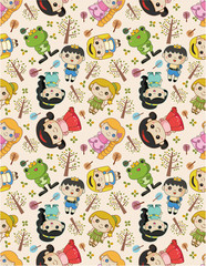 seamless story people pattern