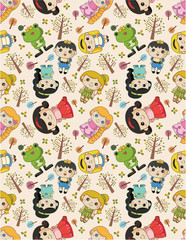 seamless story people pattern