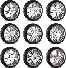 automotive wheel with alloy wheels and low profile tires