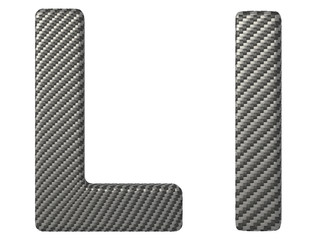 Carbon fiber font L lowercase and capital letters