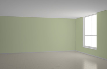 Interno verde con parquet