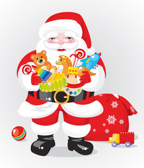Santa Claus with gifts - toys