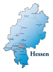 Hessen Übersicht blau in SVG