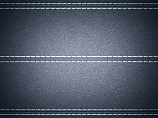 Dark Blue horizontal stitched leather background