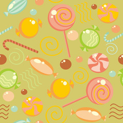 Seamless background with multi-coloured candy
