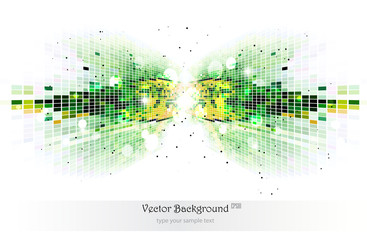 Green mosaic background.Vector illustration.