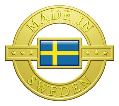 "Made In Sweden" Golden Plate