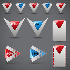 Set of price tags | pointers.Vector illustration.